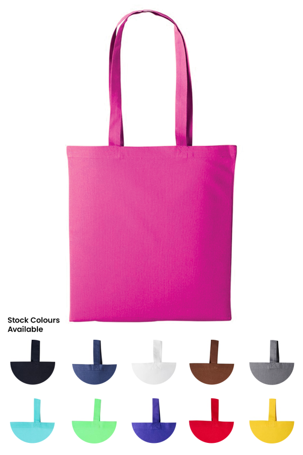 Cotton bag in pink with handles with a colour range