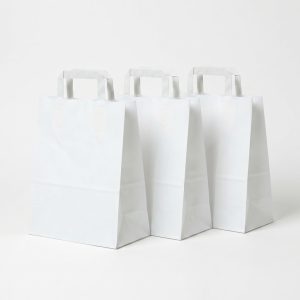 55000TAPE White Tape Handle Kraft Paper Bags