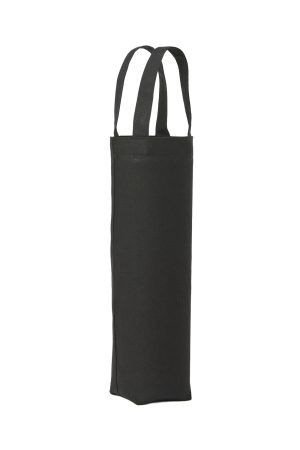 8274 Recycled Black Cotton Bottle Bag